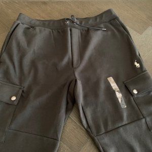 New Polo Ralph Lauren Black Cargo Joggers Medium